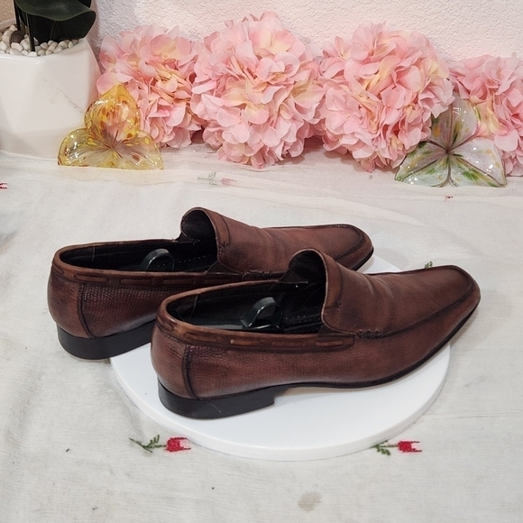 Rush By Gordon Rush Brown Leather Loafer Style Men\'s Slip on Dress Shoes Sz: 9 main image 4